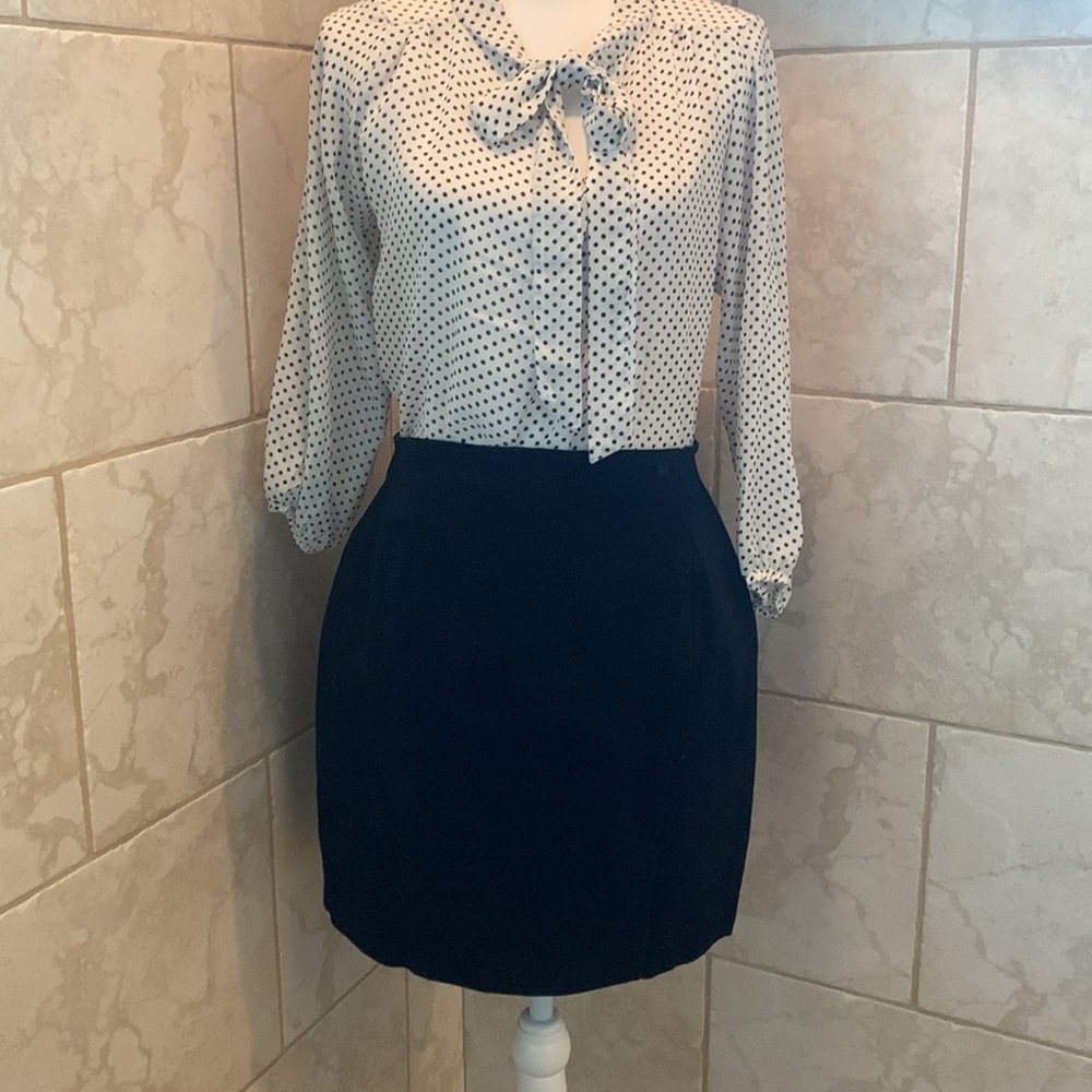 High Waisted Suede Leather Mini Skirt Size 13/14